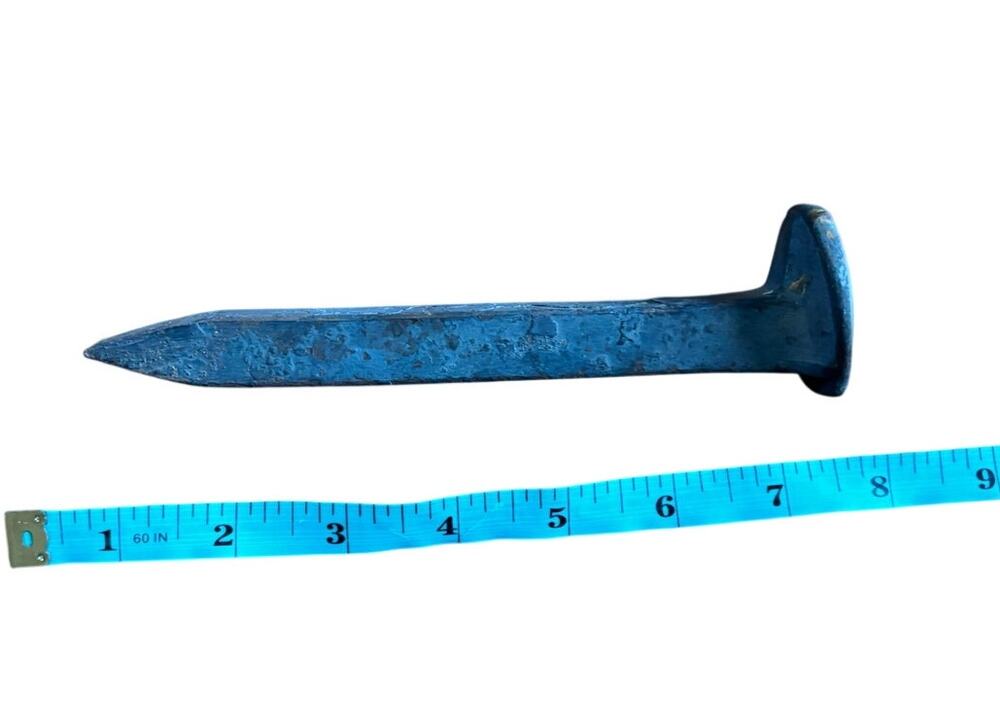 Antique 1900s Railroad Spike Rusty Iron Stake Industrial Decor Blacksmith Steel